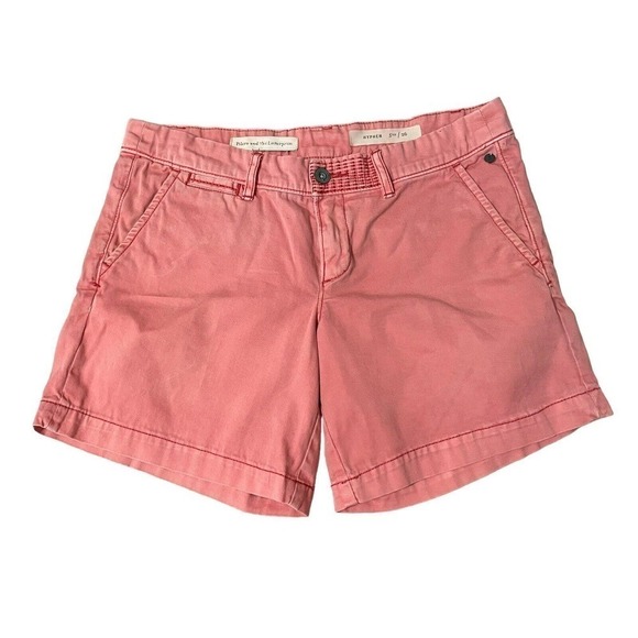 Anthropologie Pilcro Hyphen Chino Shorts Size 26 Pink Boho Classic Stret… - Picture 2 of 9